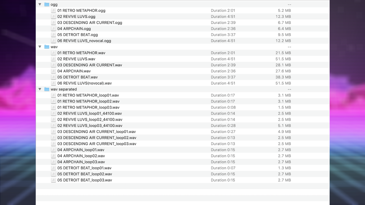 New classic retro synthwave all files list