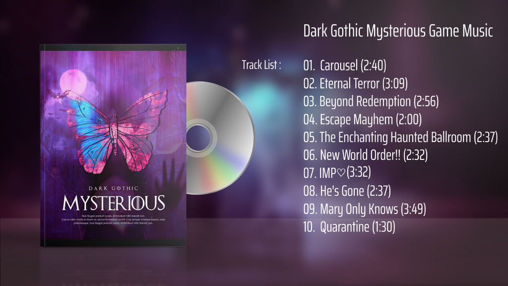 Dark gothic mysterious game music tracklist